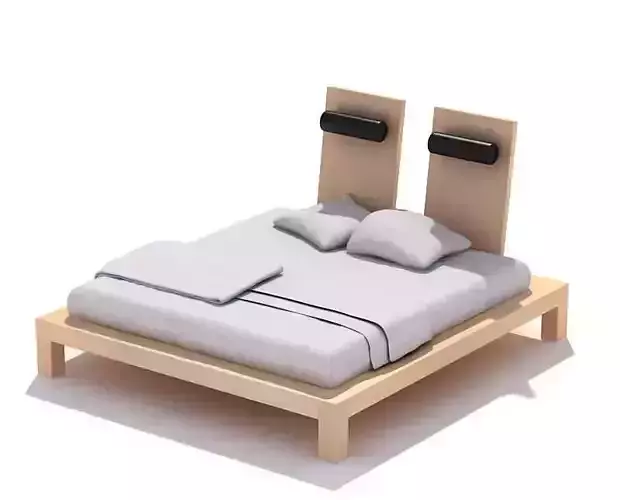 Modern Light Wooden Bed