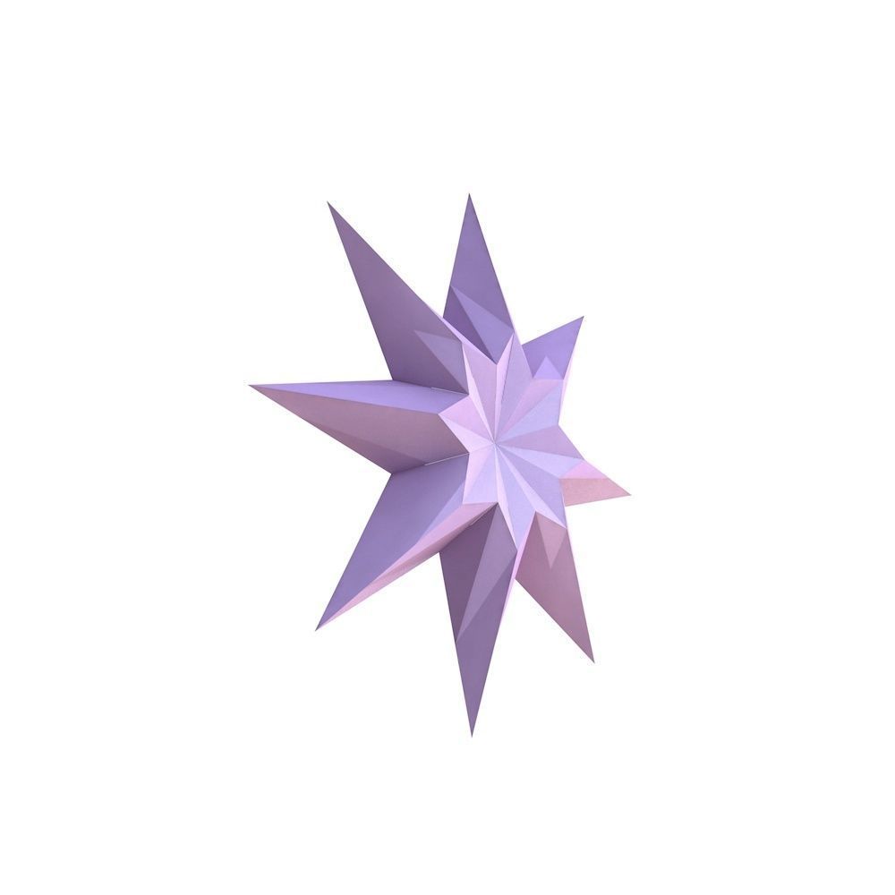 Double lowpoly star 3D print model_2