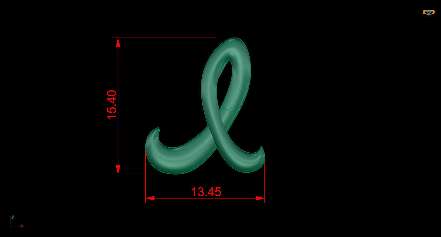 Initial pendant  I 3D print model_10