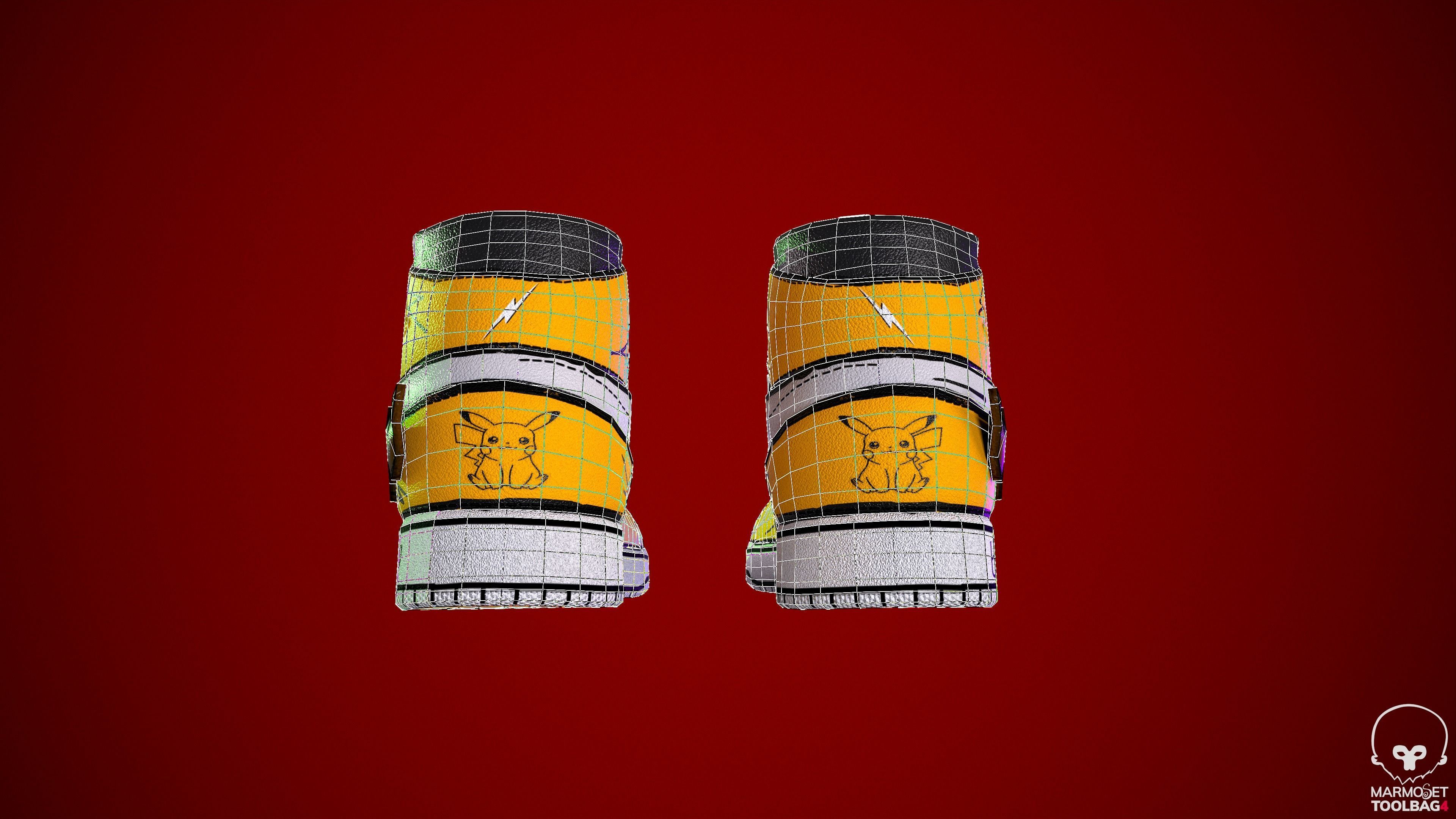 Sneakers nike jordan 1 Pikachu game ready pbr  Low-poly 3D model_5