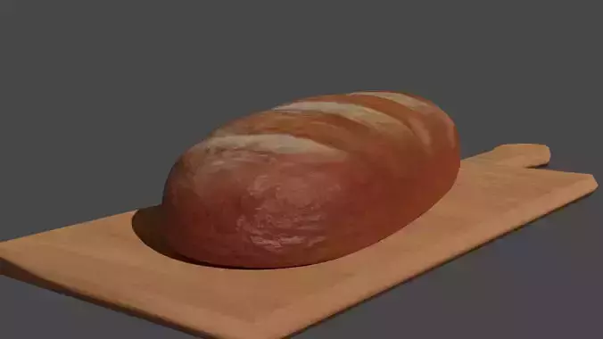 the bread loaf of on cutting board