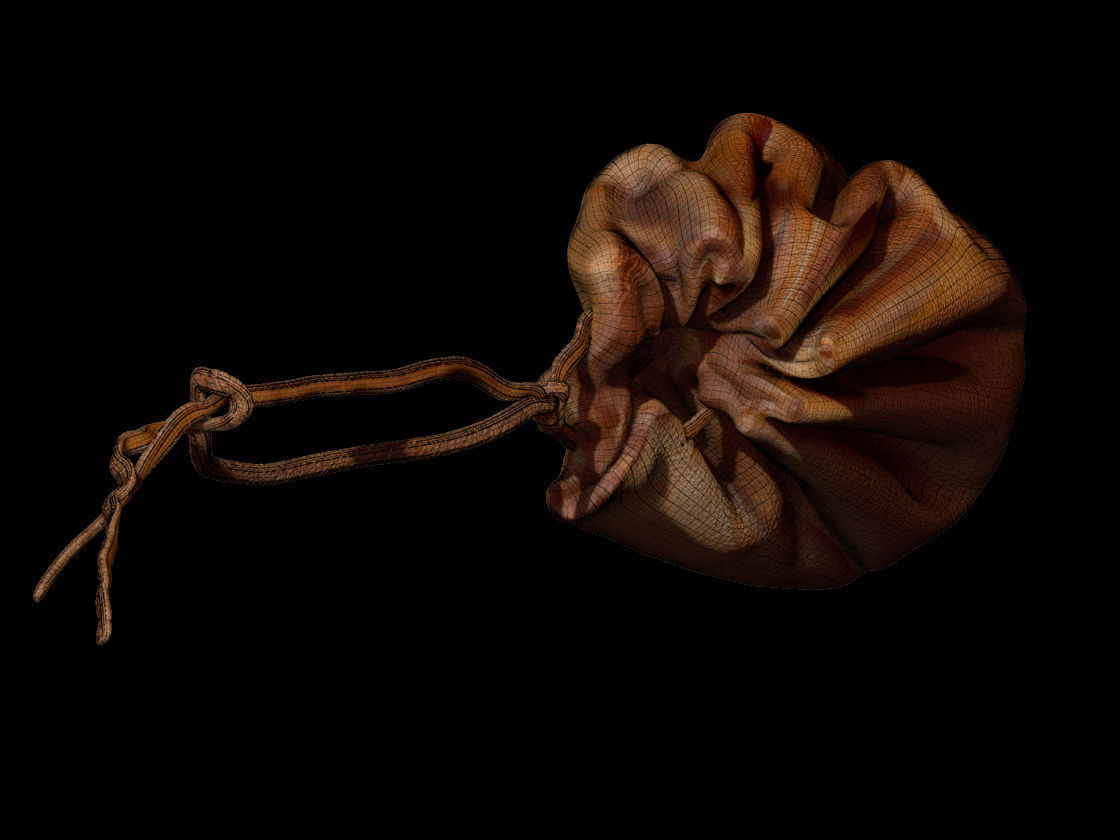 Midieval Wallet 3D scan Low-poly 3D model_12