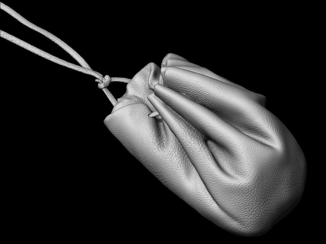 Midieval Wallet 3D scan Low-poly 3D model_8