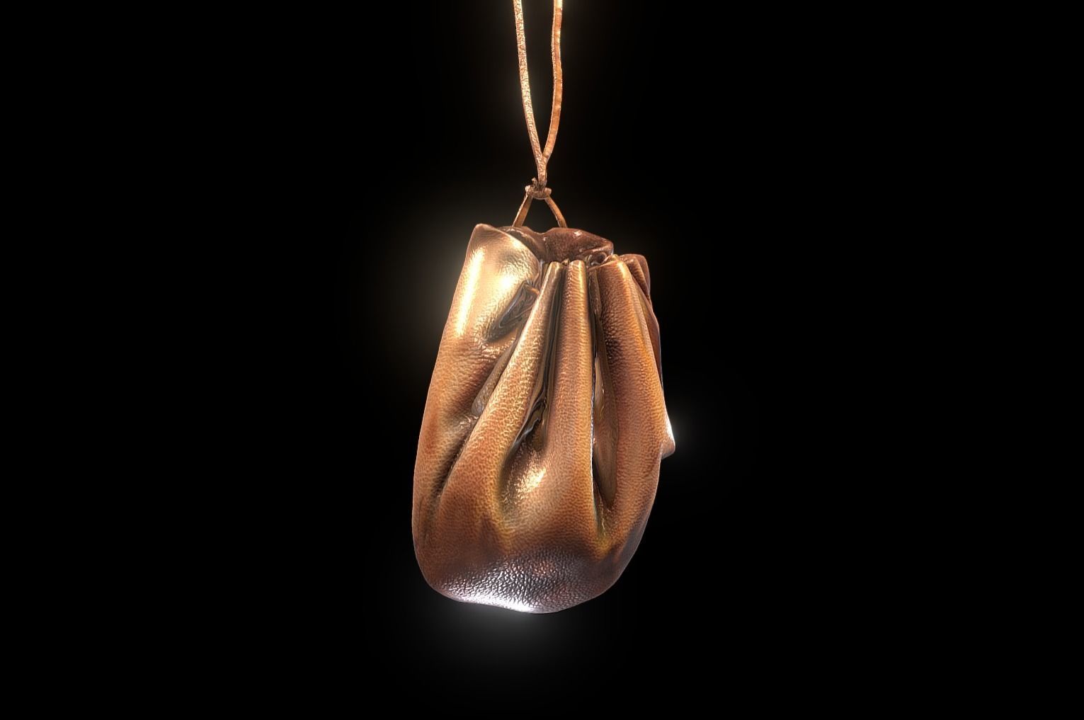 Midieval Wallet 3D scan Low-poly 3D model_1