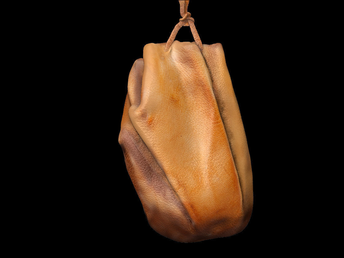 Midieval Wallet 3D scan Low-poly 3D model_3