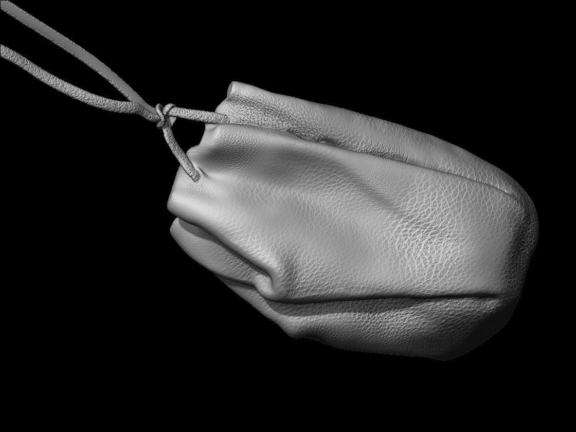 Midieval Wallet 3D scan Low-poly 3D model_6