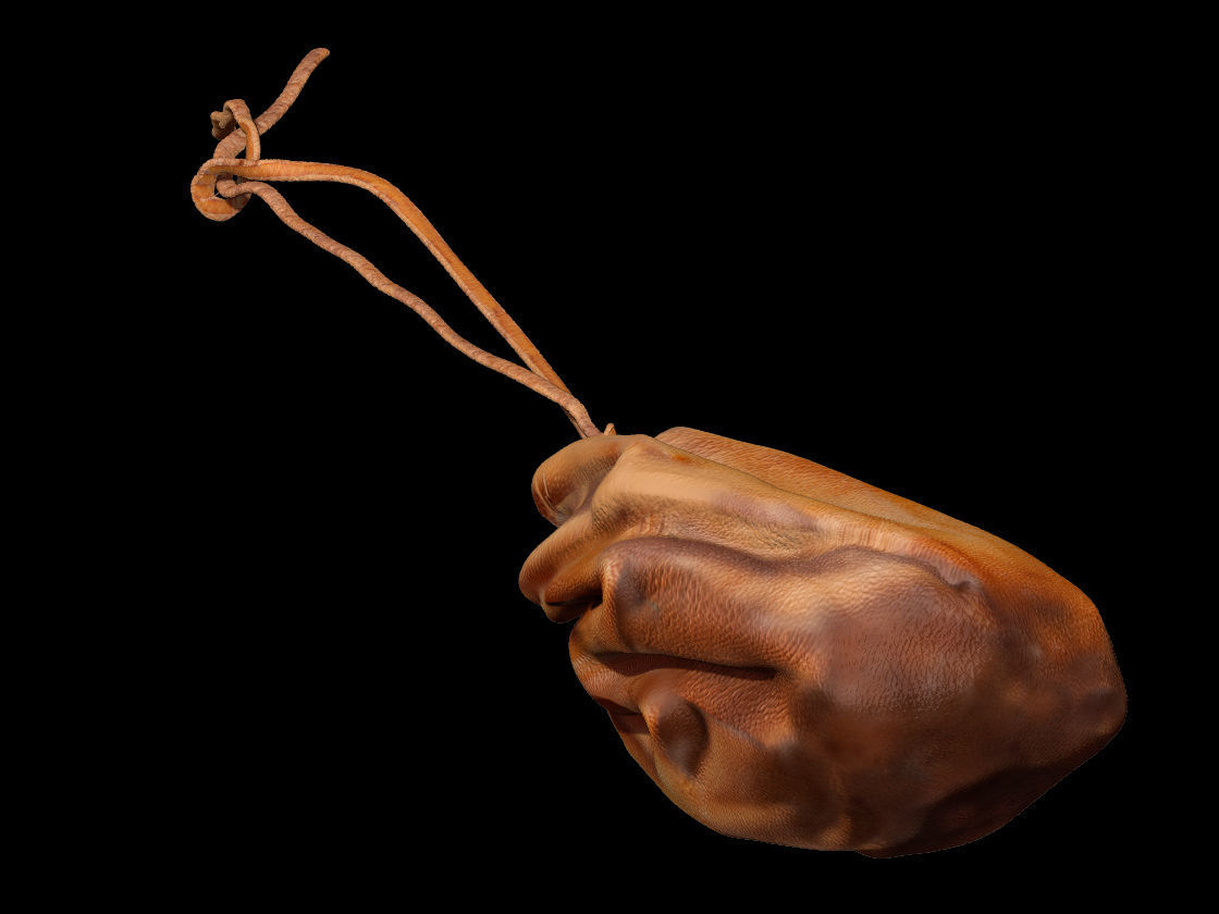 Midieval Wallet 3D scan Low-poly 3D model_9