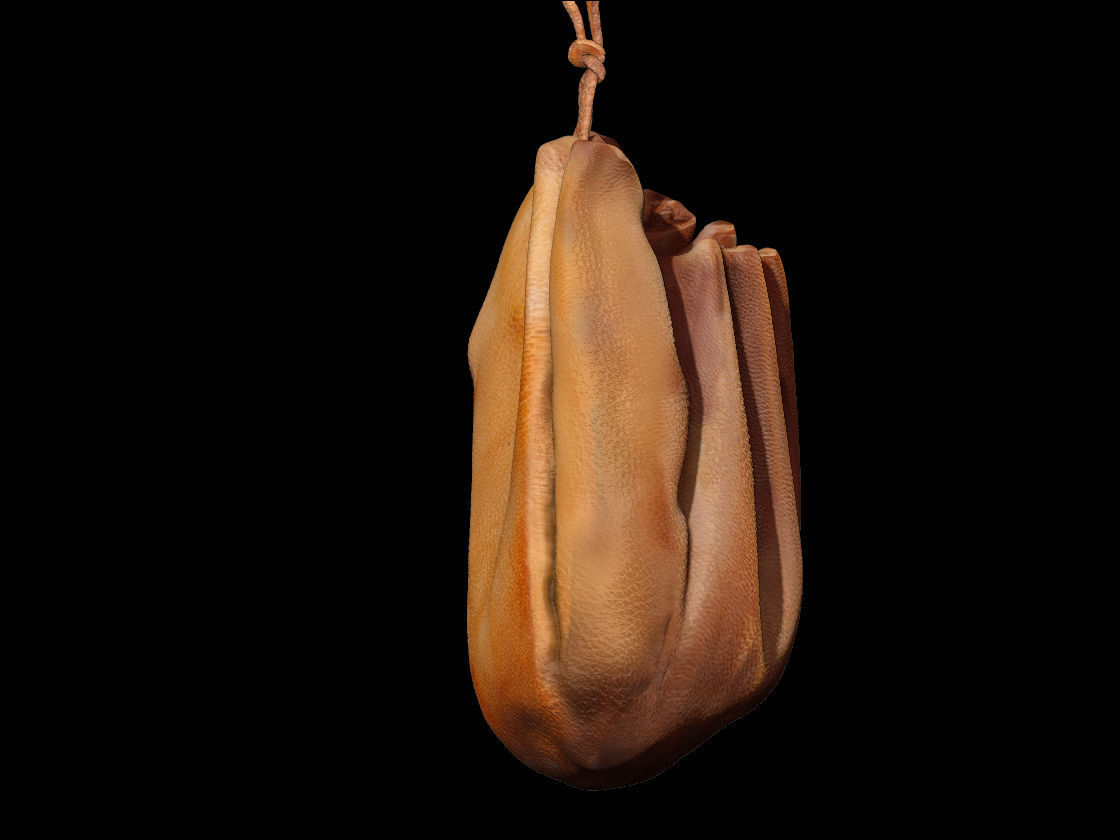 Midieval Wallet 3D scan Low-poly 3D model_5