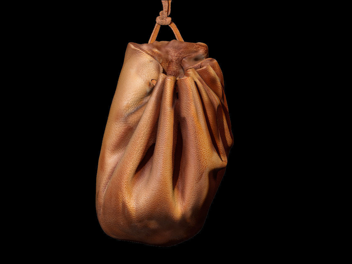 Midieval Wallet 3D scan Low-poly 3D model_4