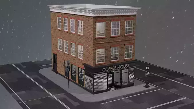 3D Coffee House Building Model
