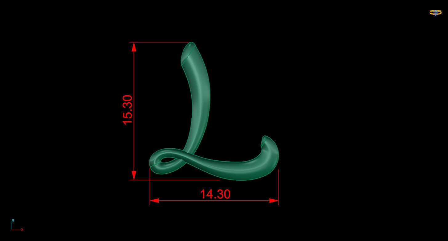 Initial pendant  L 3D print model_9