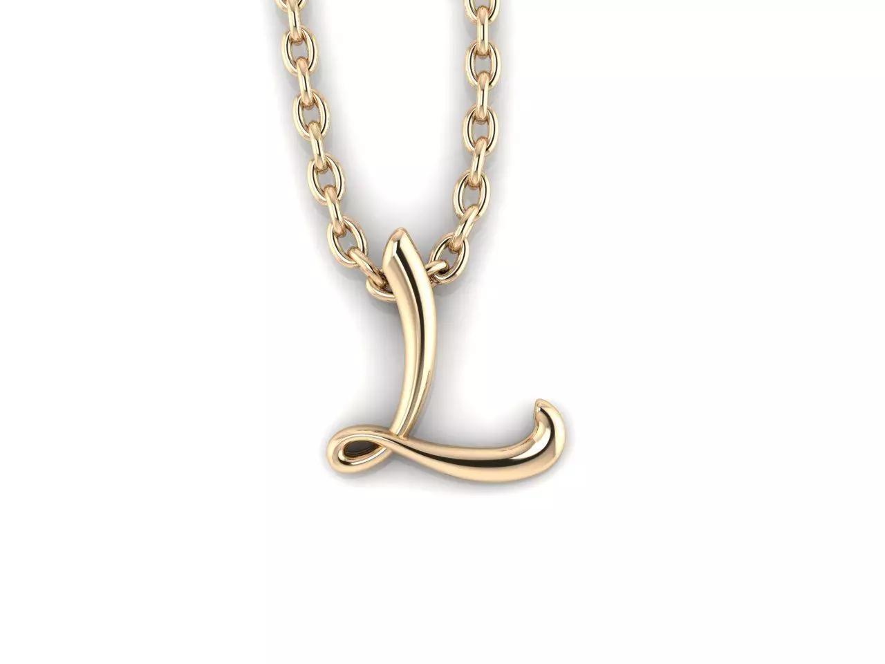 Initial pendant  L 3D print model_0