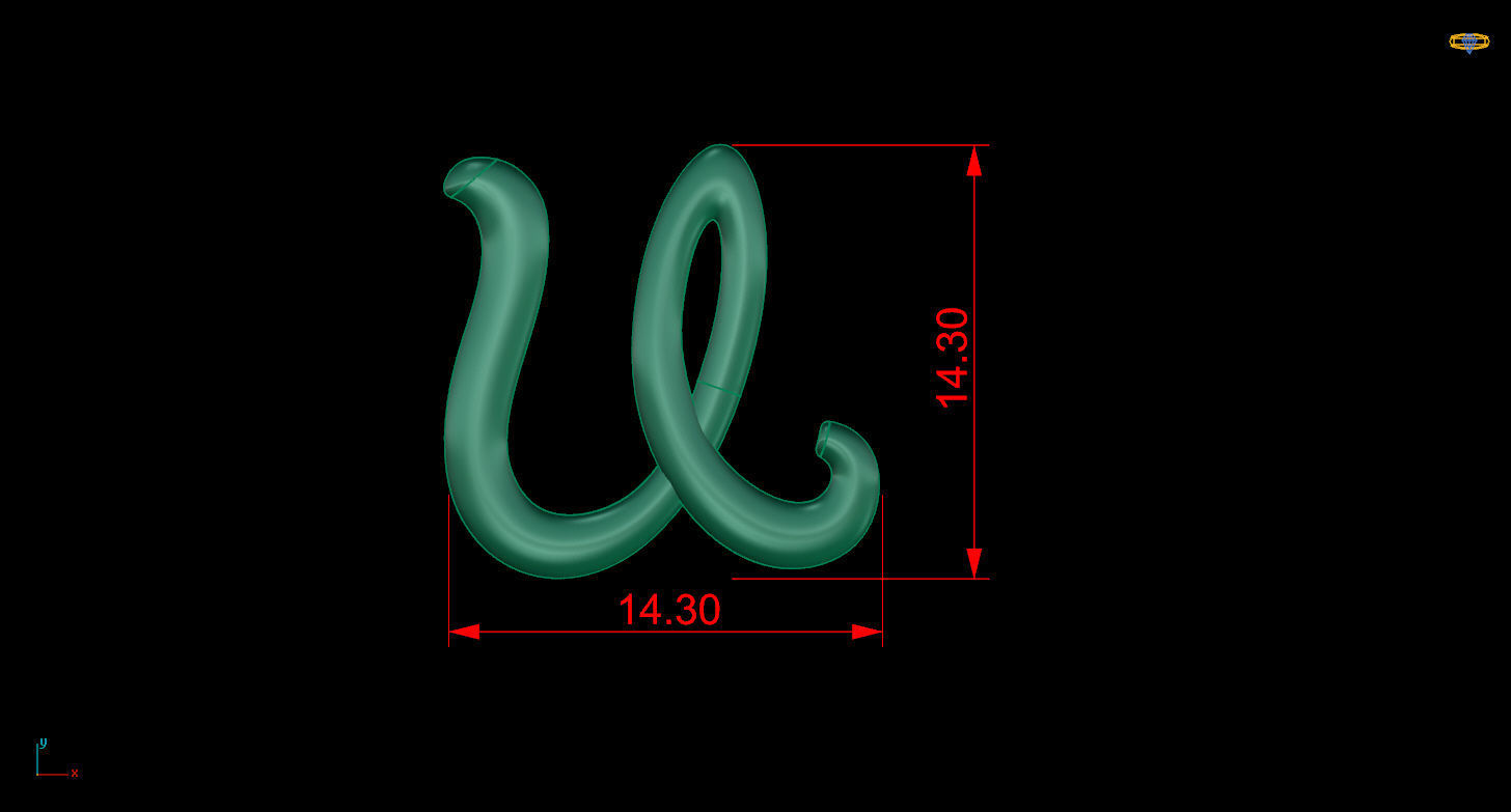 Initial pendant  U 3D print model_9