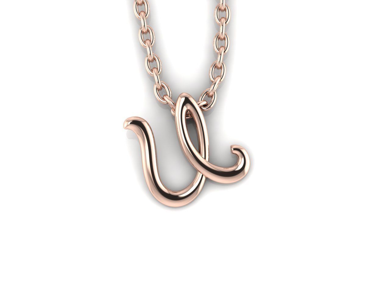 Initial pendant  U 3D print model_2