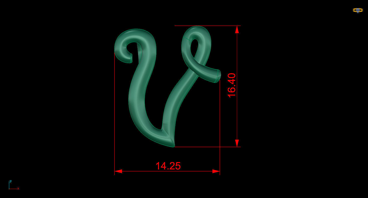 Initial pendant V 3D print model_9