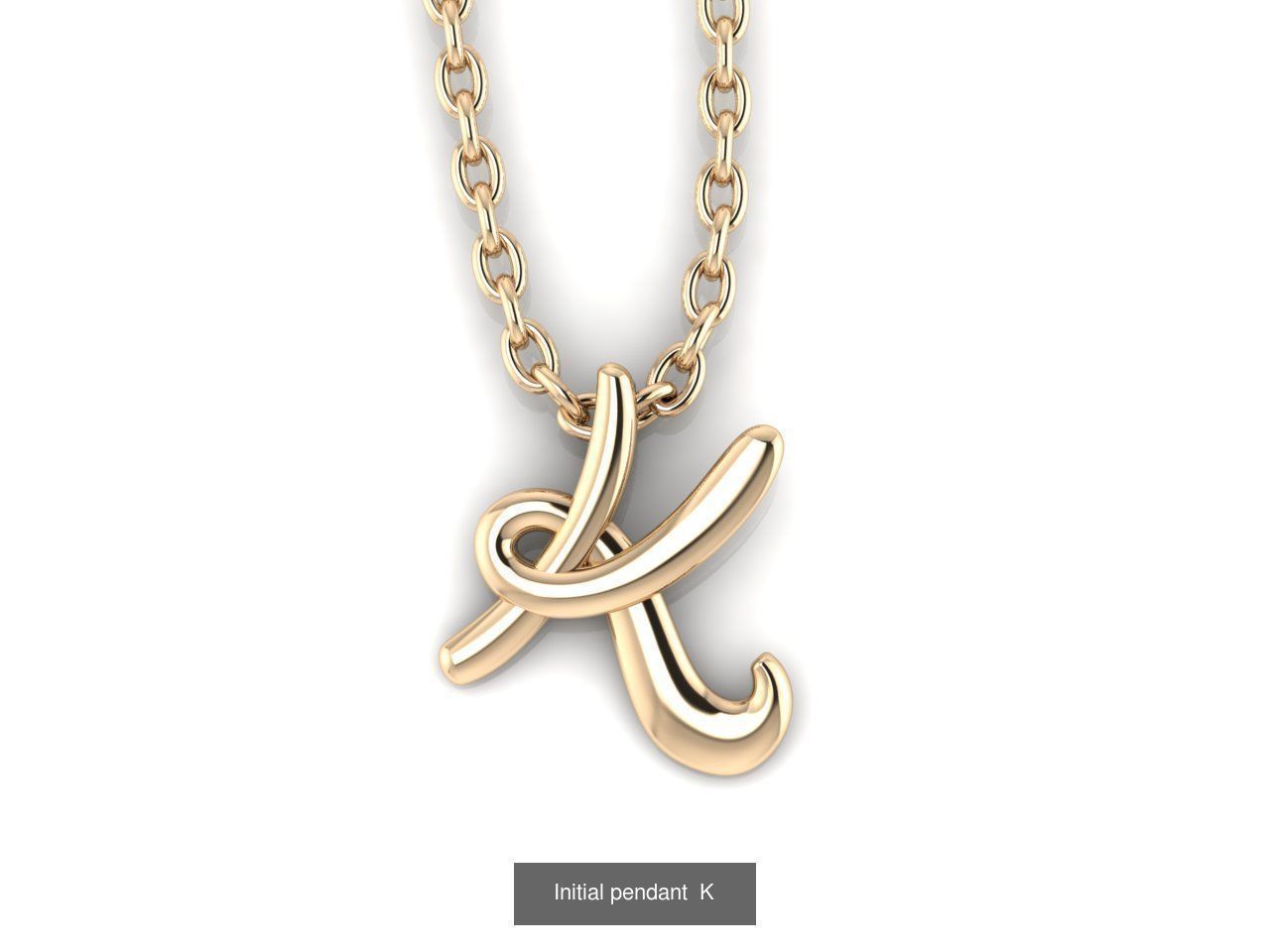 Initials letter pendant 3D Model Collection_11