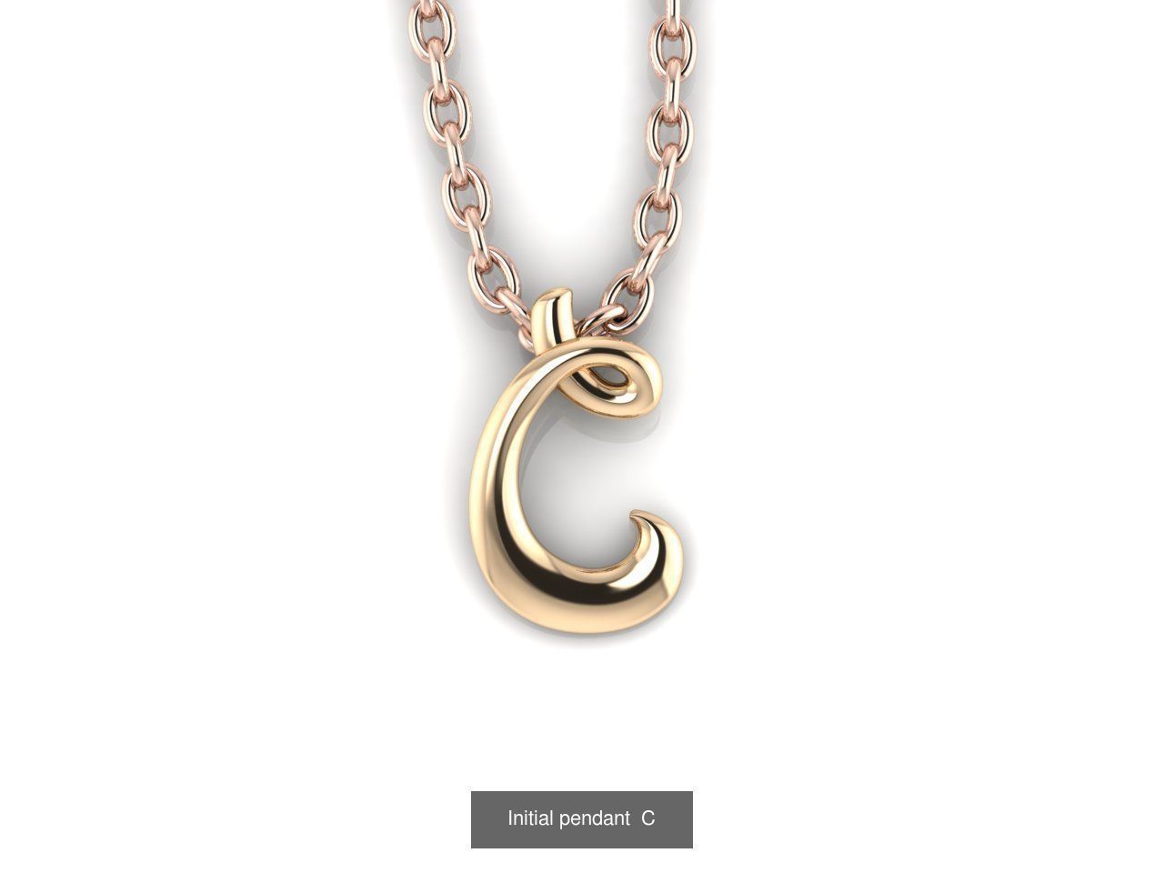 Initials letter pendant 3D Model Collection_3