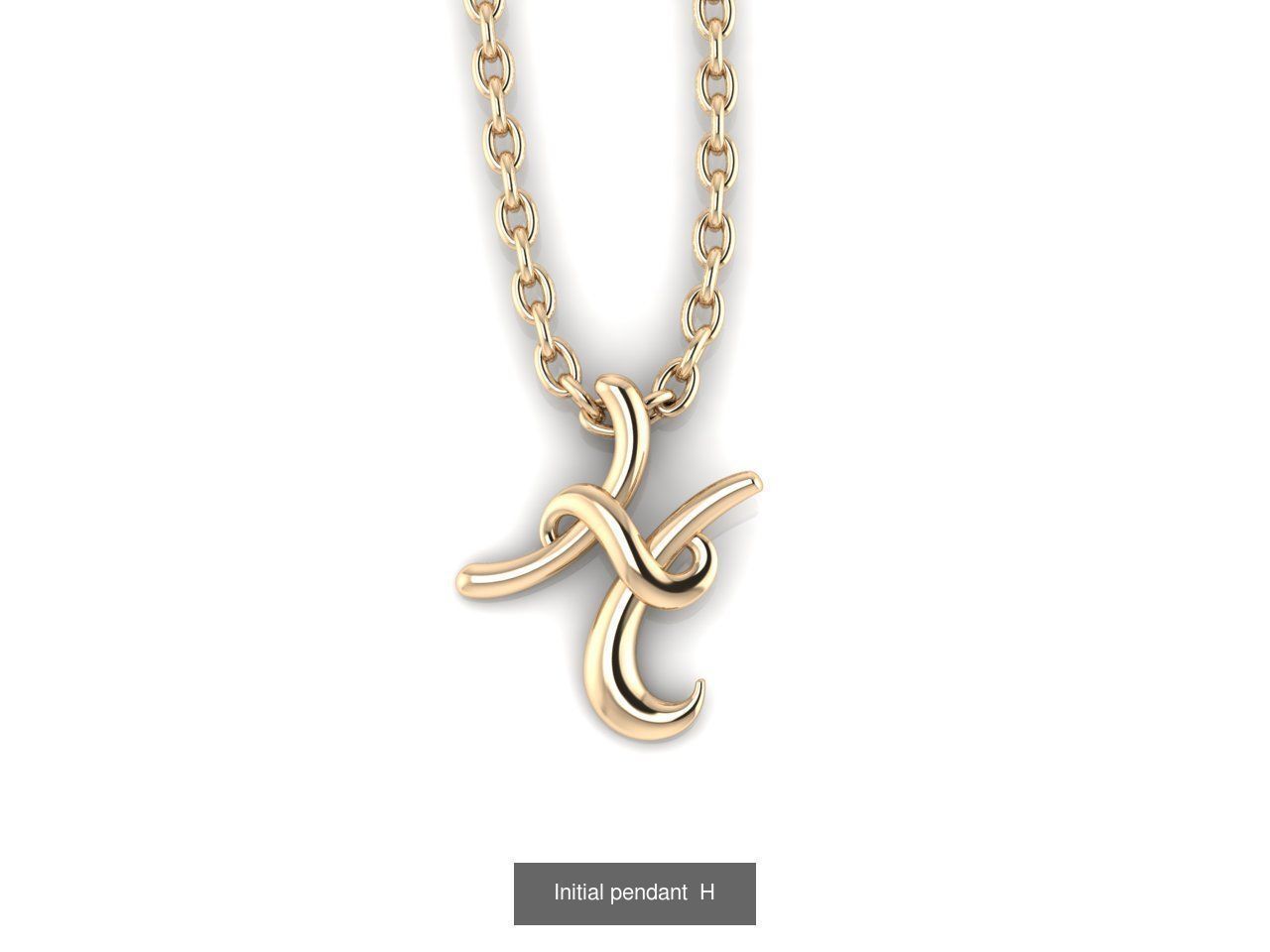 Initials letter pendant 3D Model Collection_8