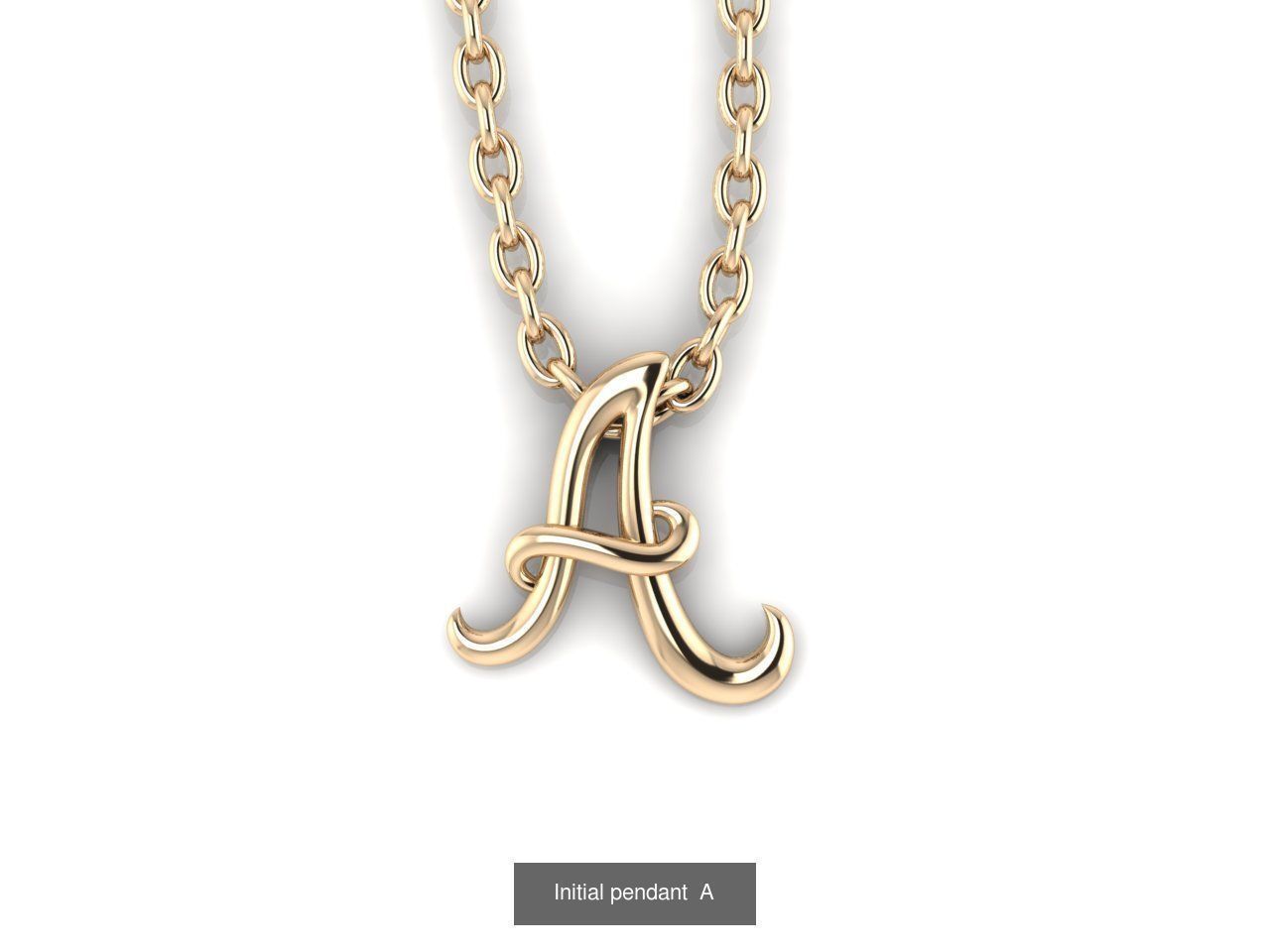 Initials letter pendant 3D Model Collection_1