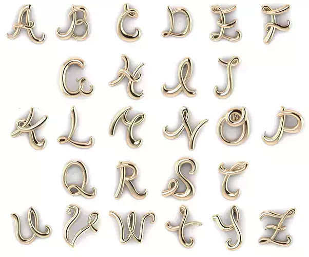 Initials letter pendant   3D Model Collection