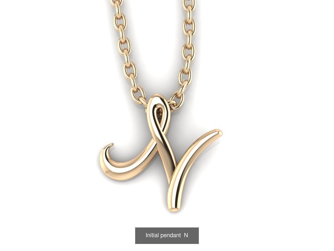 Initials letter pendant 3D Model Collection_14