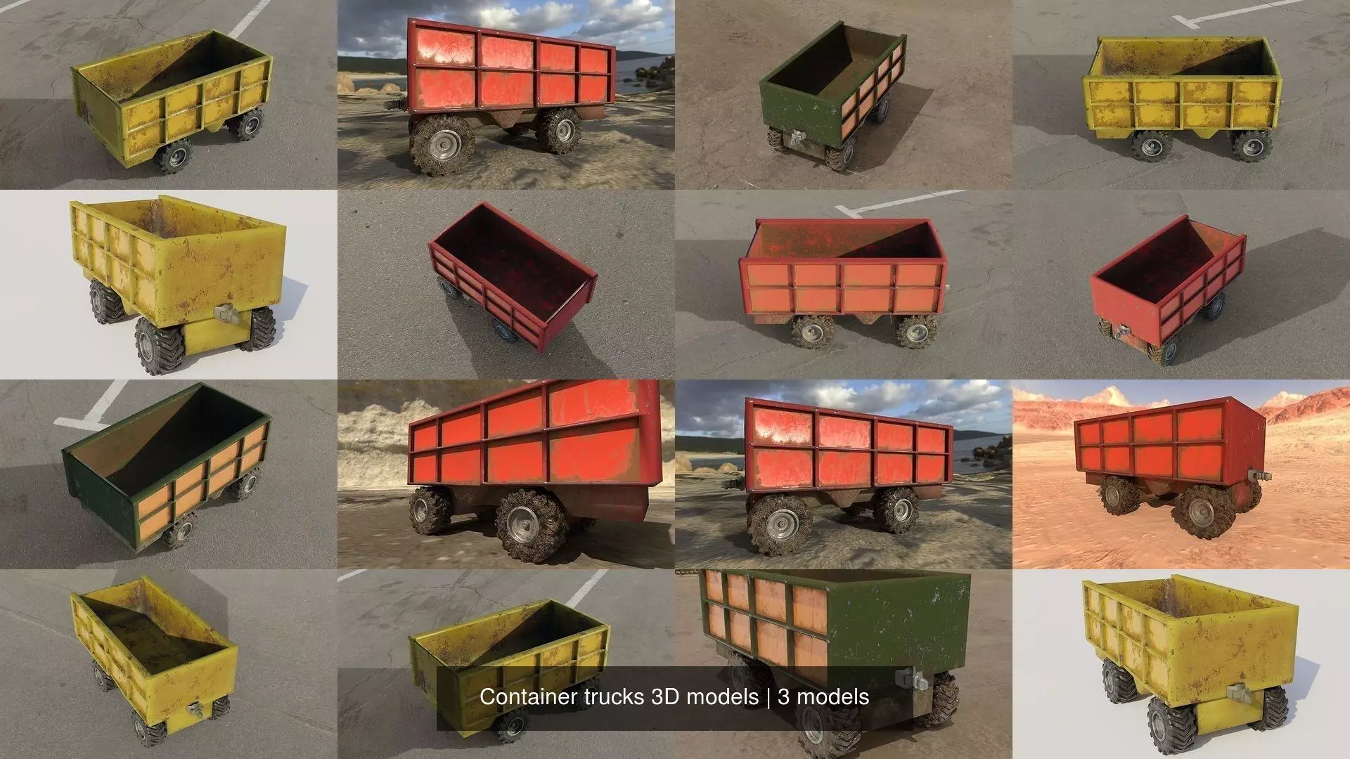 Container trucks 3D models 3D Model Collection_0