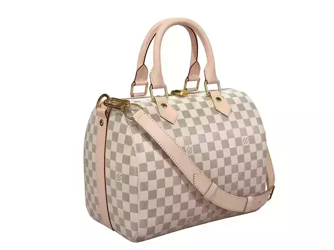 Louis Vuitton Speedy Bandouliere 25 Damier Azur Low-poly 3D model