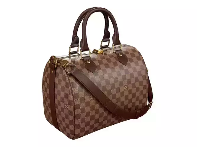 Louis Vuitton Speedy Bandouliere 25 Damier Ebene Low-poly 3D model