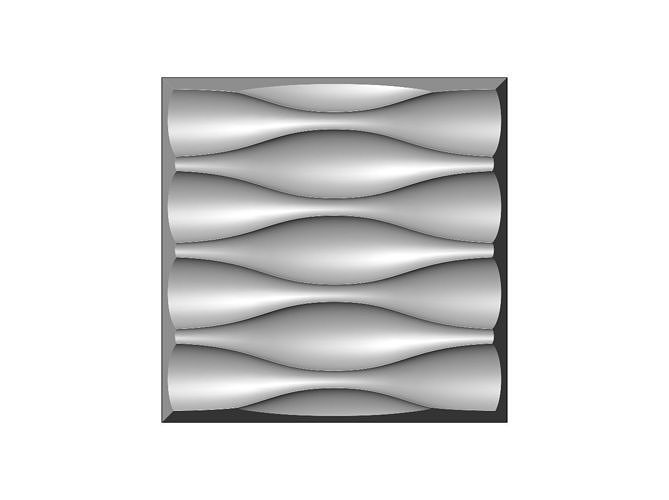 Undulated wave 3d decor wall relief N01 3D print model