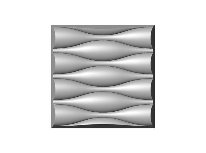 Undulated wave 3d decor wall relief N02 3D print model
