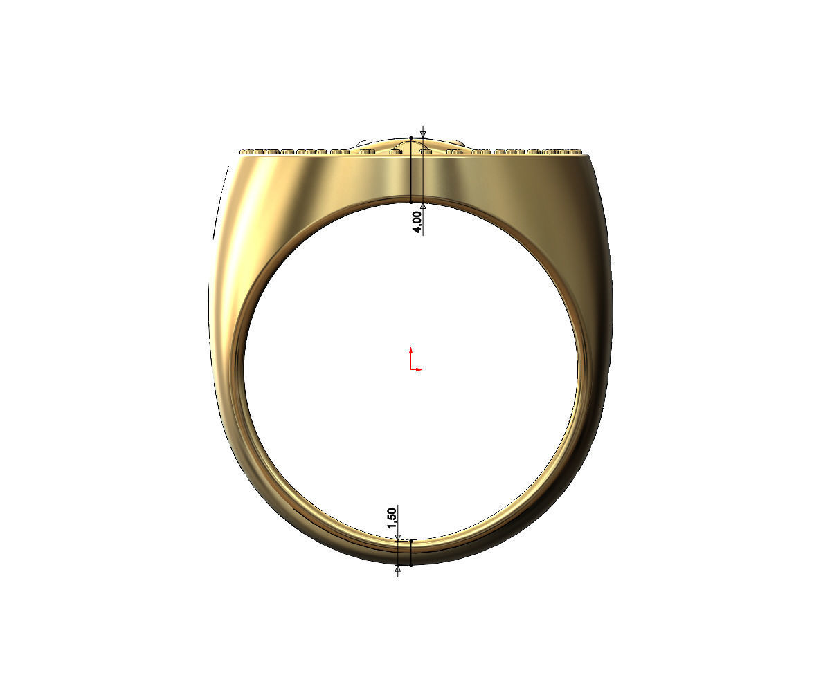 Chunky ANKH eternal key of lifet oval ring US size 11 3D print model_5