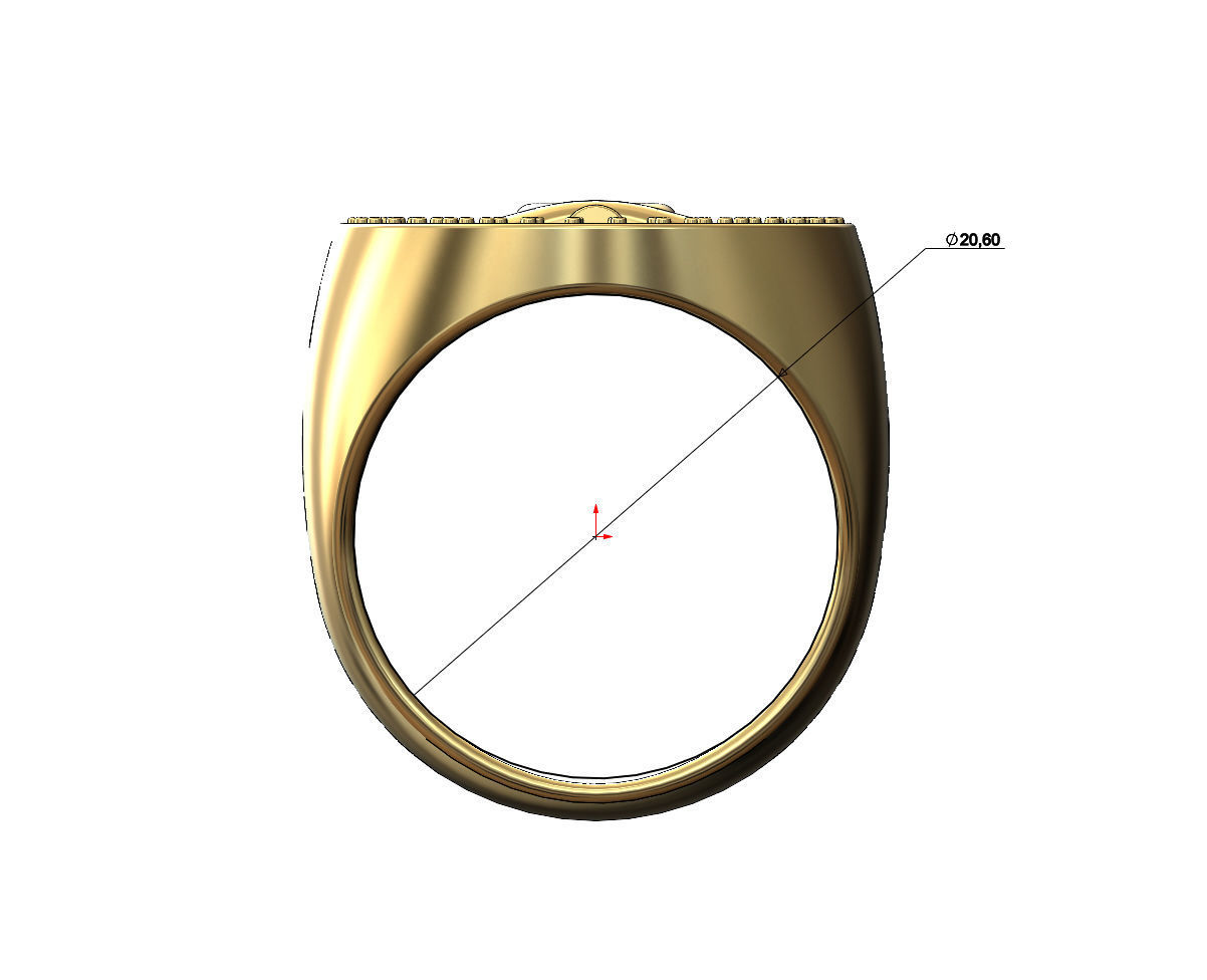 Chunky ANKH eternal key of lifet oval ring US size 11 3D print model_6