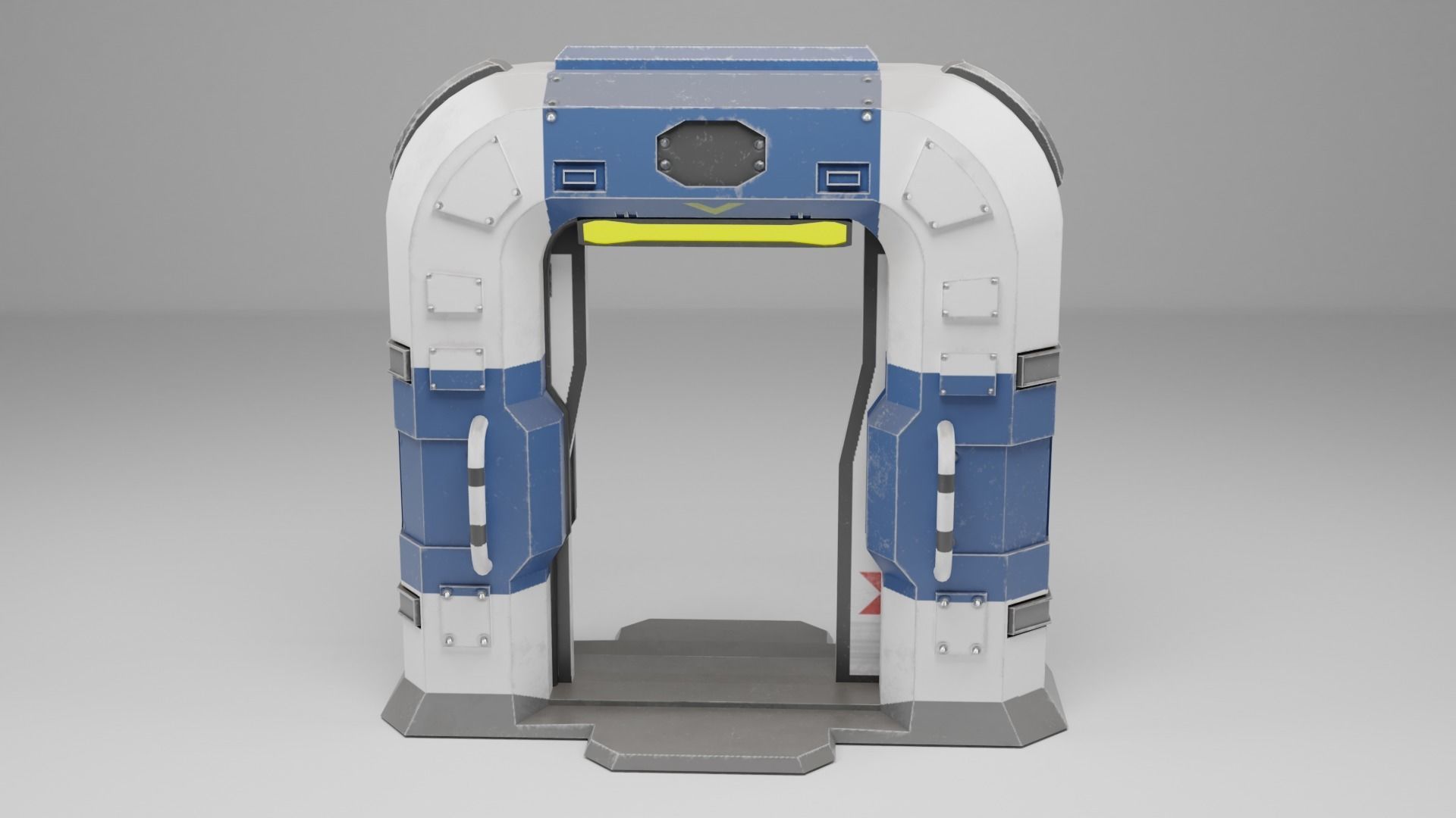 Sci-Fi door PBR Low-poly 3D model_7
