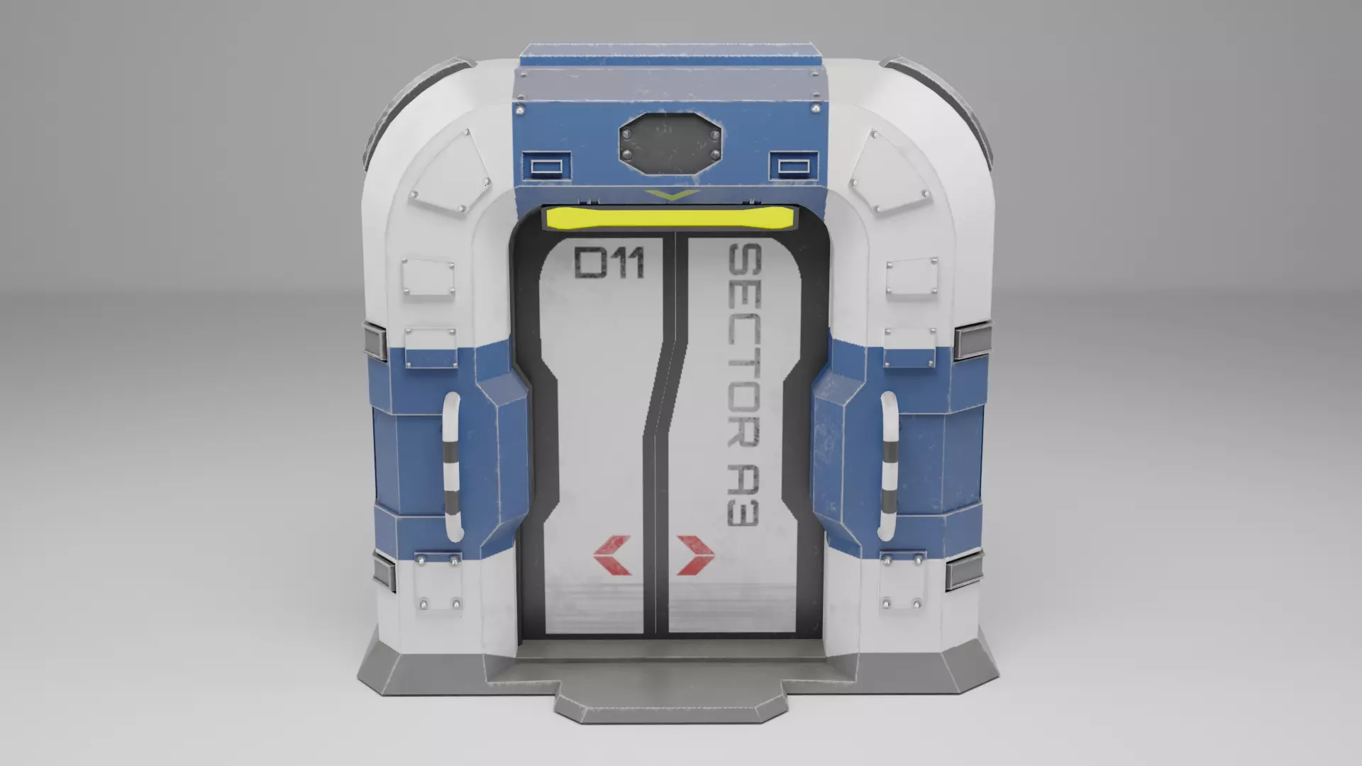 Sci-Fi door PBR Low-poly 3D model_0