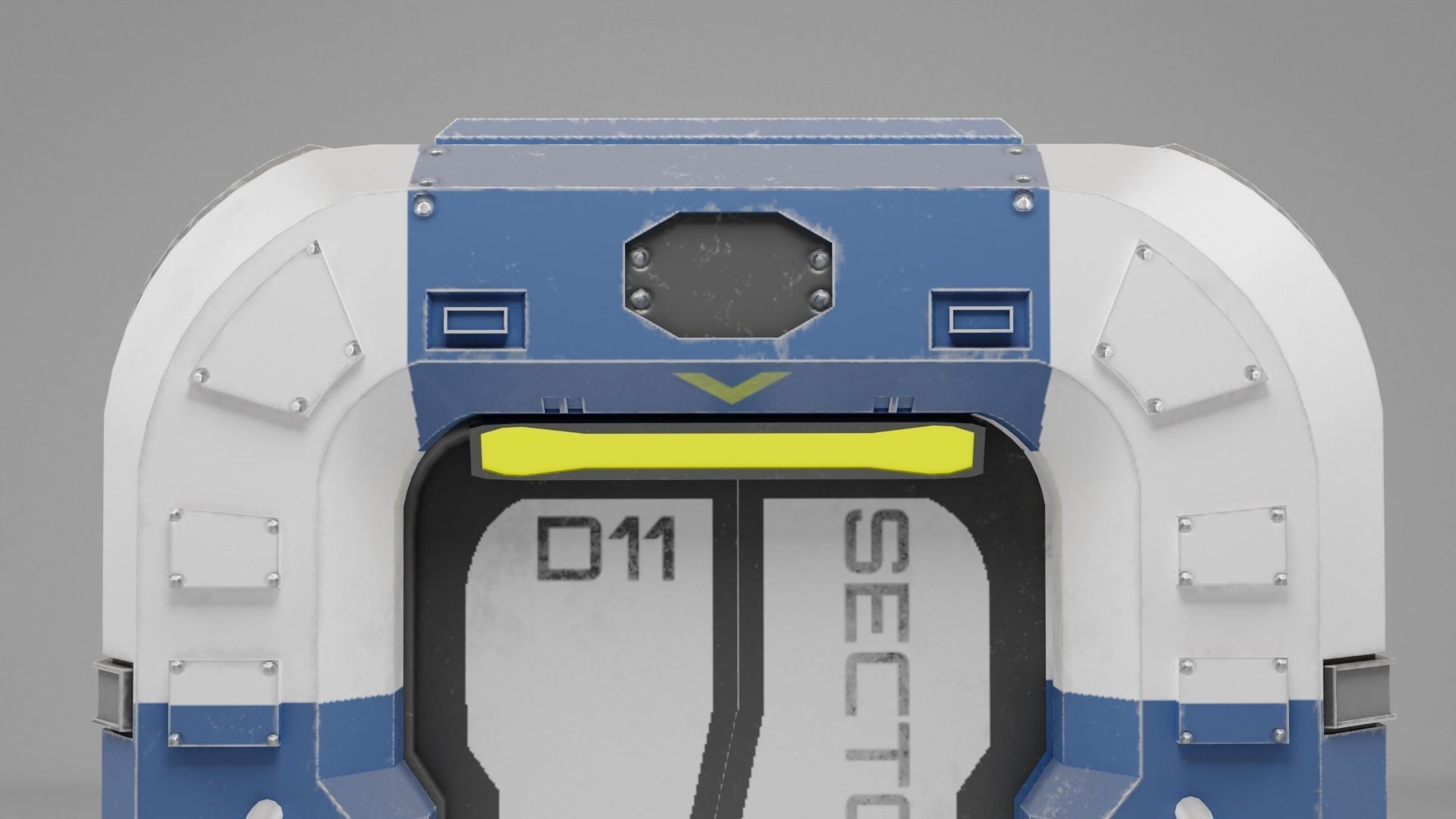 Sci-Fi door PBR Low-poly 3D model_6