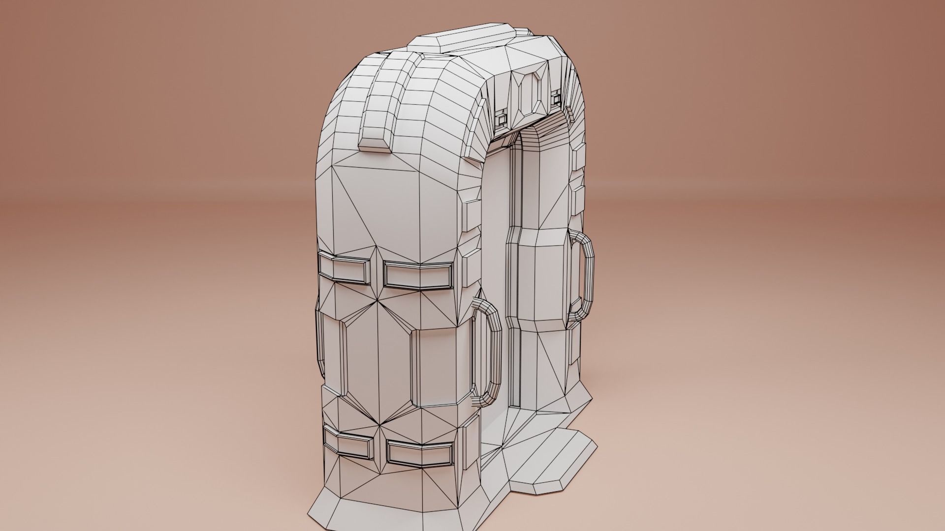 Sci-Fi door PBR Low-poly 3D model_9