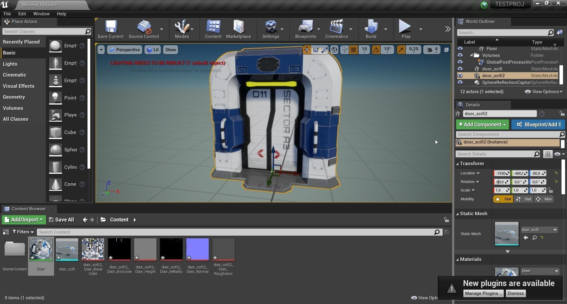 Sci-Fi door PBR Low-poly 3D model_10