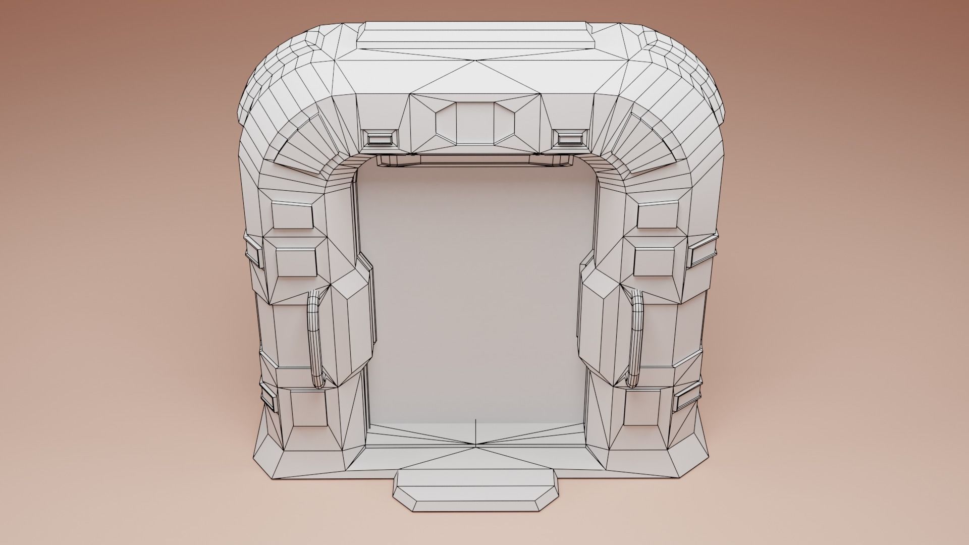 Sci-Fi door PBR Low-poly 3D model_8