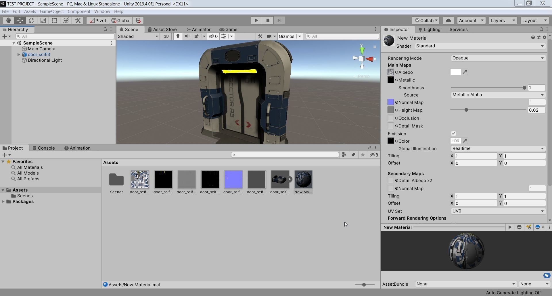 Sci-Fi door PBR Low-poly 3D model_11