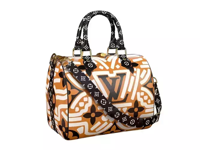 Louis Vuitton Speedy Bandouliere 25 Black Low-poly 3D model