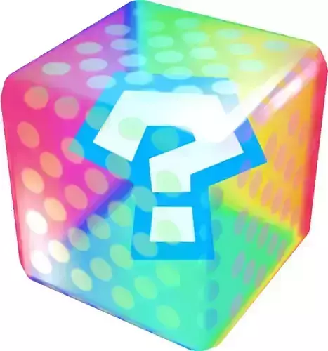 -Art- colorful cube with question mark