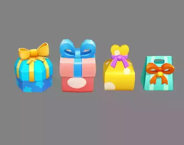 Four Cartoon gift boxes - Candy Box - Packing bag - Love box