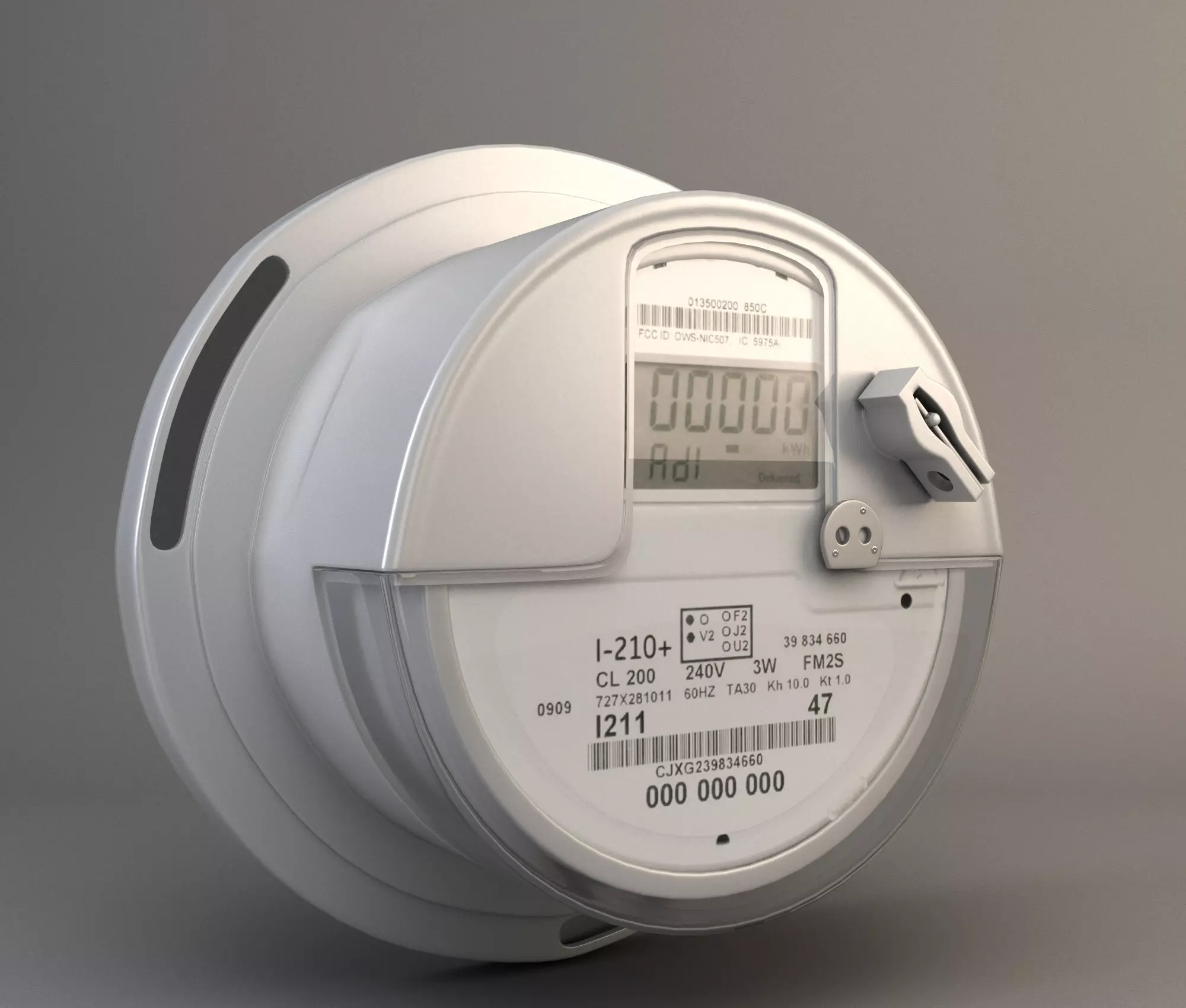 electricity meter Low-poly 3D model_0