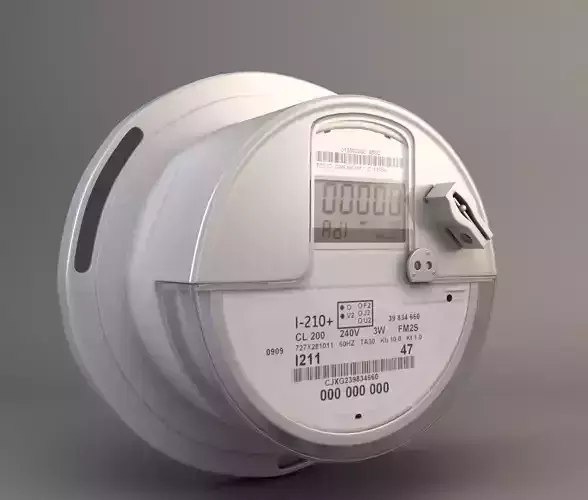 electricity meter Low-poly 3D model