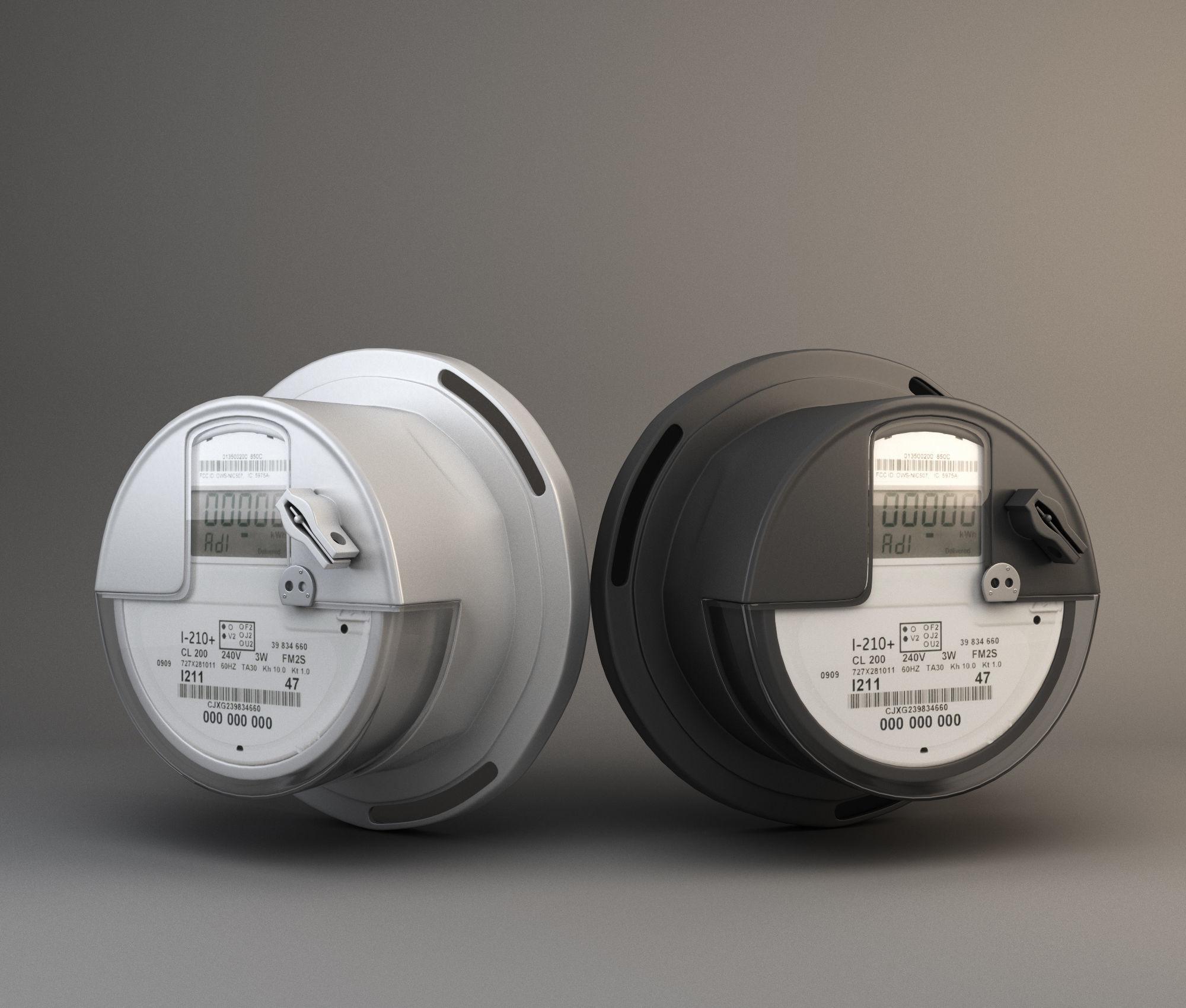 electricity meter Low-poly 3D model_3