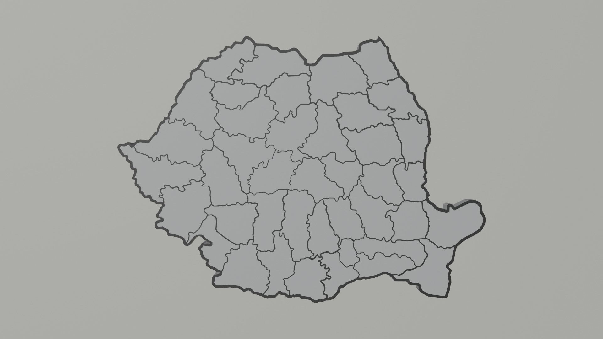 Political Map of Romania 3D model_4