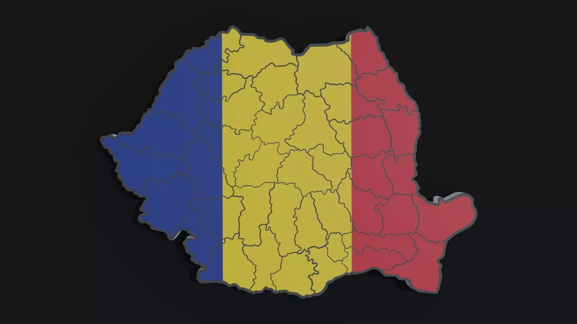 Political Map of Romania 3D model_0
