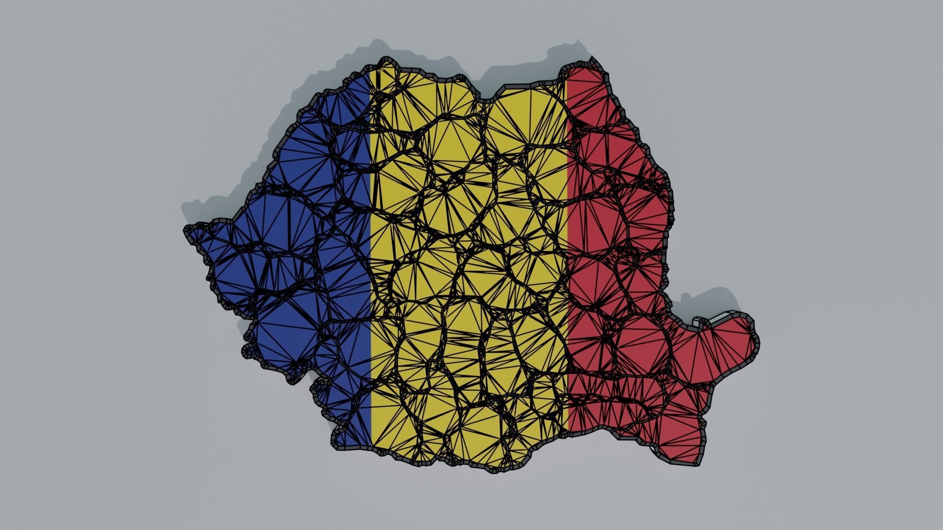 Political Map of Romania 3D model_6