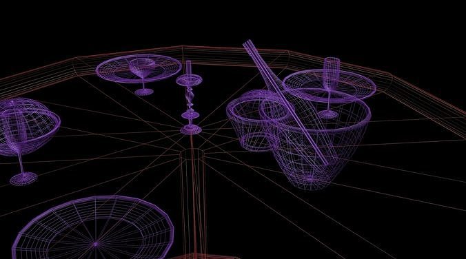 Dining Table Low-Poly Low-poly 3D model