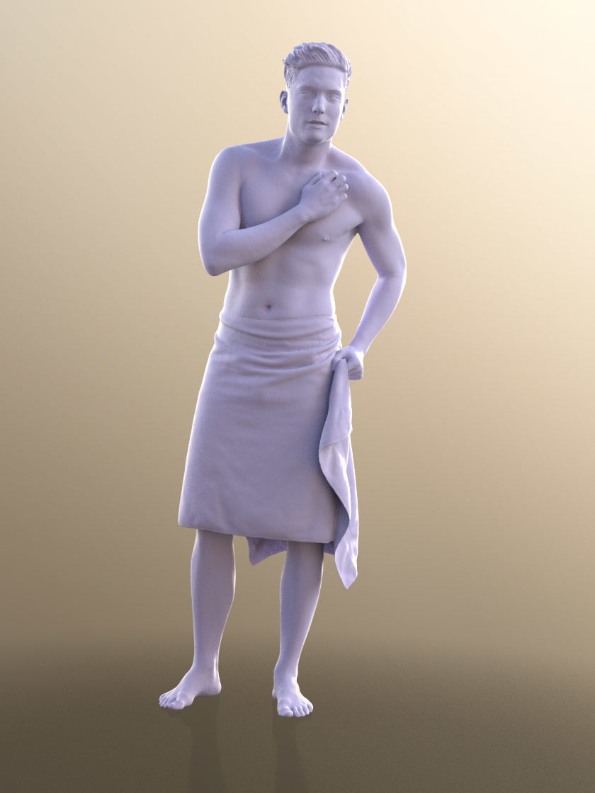 Dan 10390 - Young Man With Towel In Spa 3D model_4